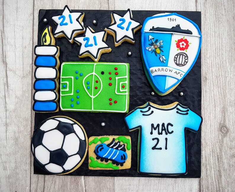Bespoke Biscuits / Football Biscuits / Personalised Cookies / Etsy
