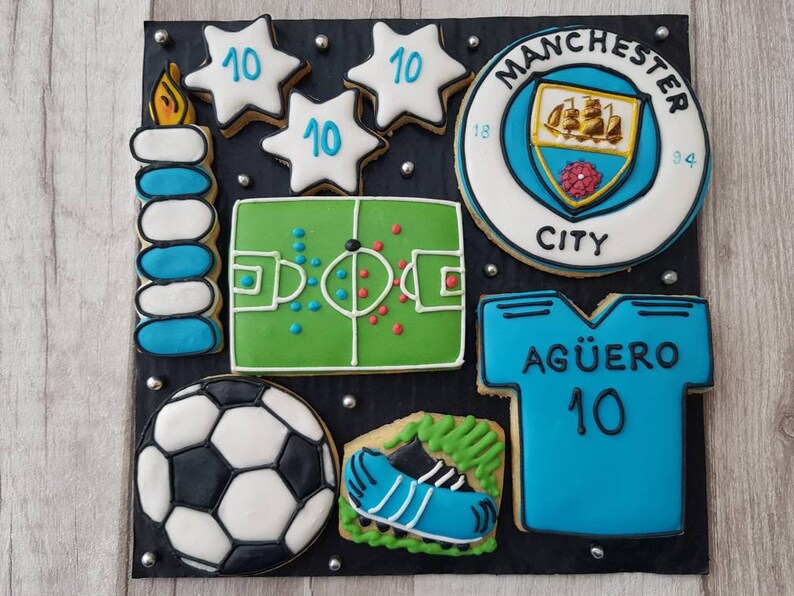 Bespoke Biscuits / Football Biscuits / Personalised Cookies / Etsy