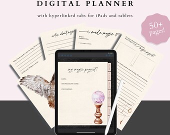 Planificador Digital de Proyectos Mágicos, Planificador Mágico, Manifestación, Planificador de Manifestaciones, Planificador Digital para Tabletas iPads, Planificador Brujo