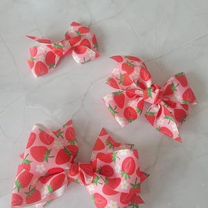 Strawberry Hair Bow - Summer Hair Bow