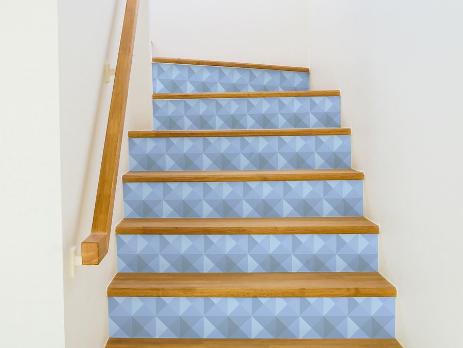 Stair decals BLUE CRYSTAL beautiful stair stickers decals for Etsy