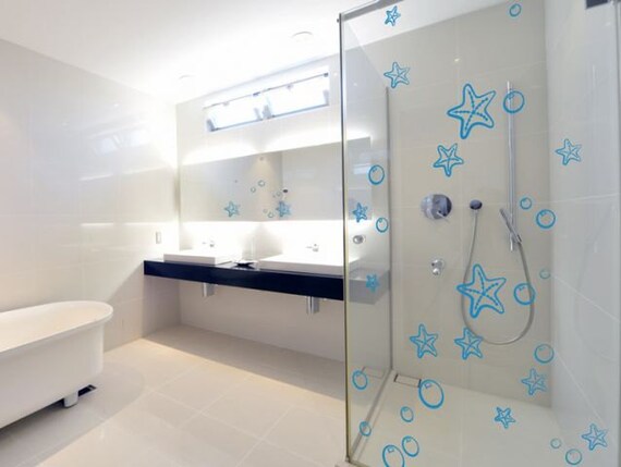 wall decal starfish wall stickers for bathroom vinyl | etsy