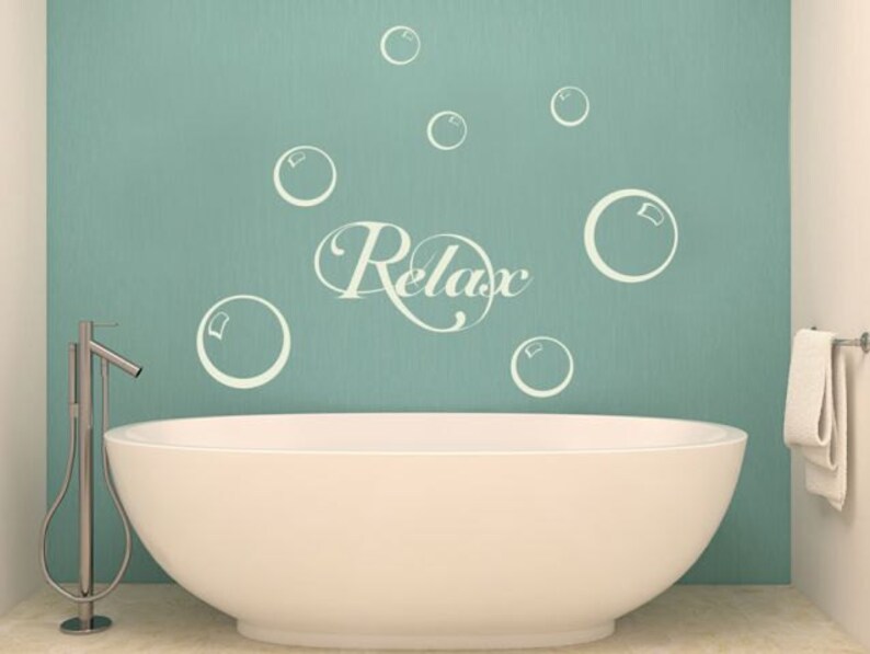 wall decal relax bubbles 2 wall stickers for bathroom | etsy
