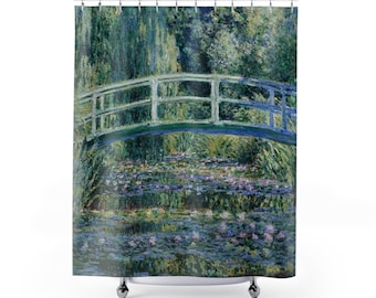 Shower Curtain, printed with Claude Monet&#39;s Water Lilies