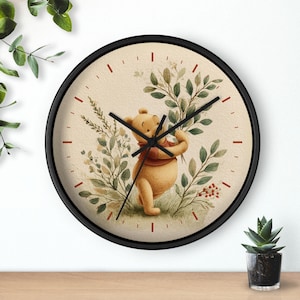 Winnie the Pooh Home Decor Wall Clock | Kids Room Decor, Nursery Gift, Playroom Wall Art, Vintage Style Clock, Timeless Character Decoration