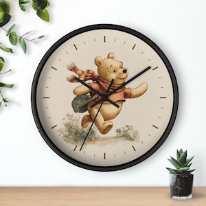 Winnie the Pooh Home Decor Wall Clock | Kids Room Decor, Nursery Gift, Playroom Wall Art, Vintage Style Clock, Timeless Character Decoration