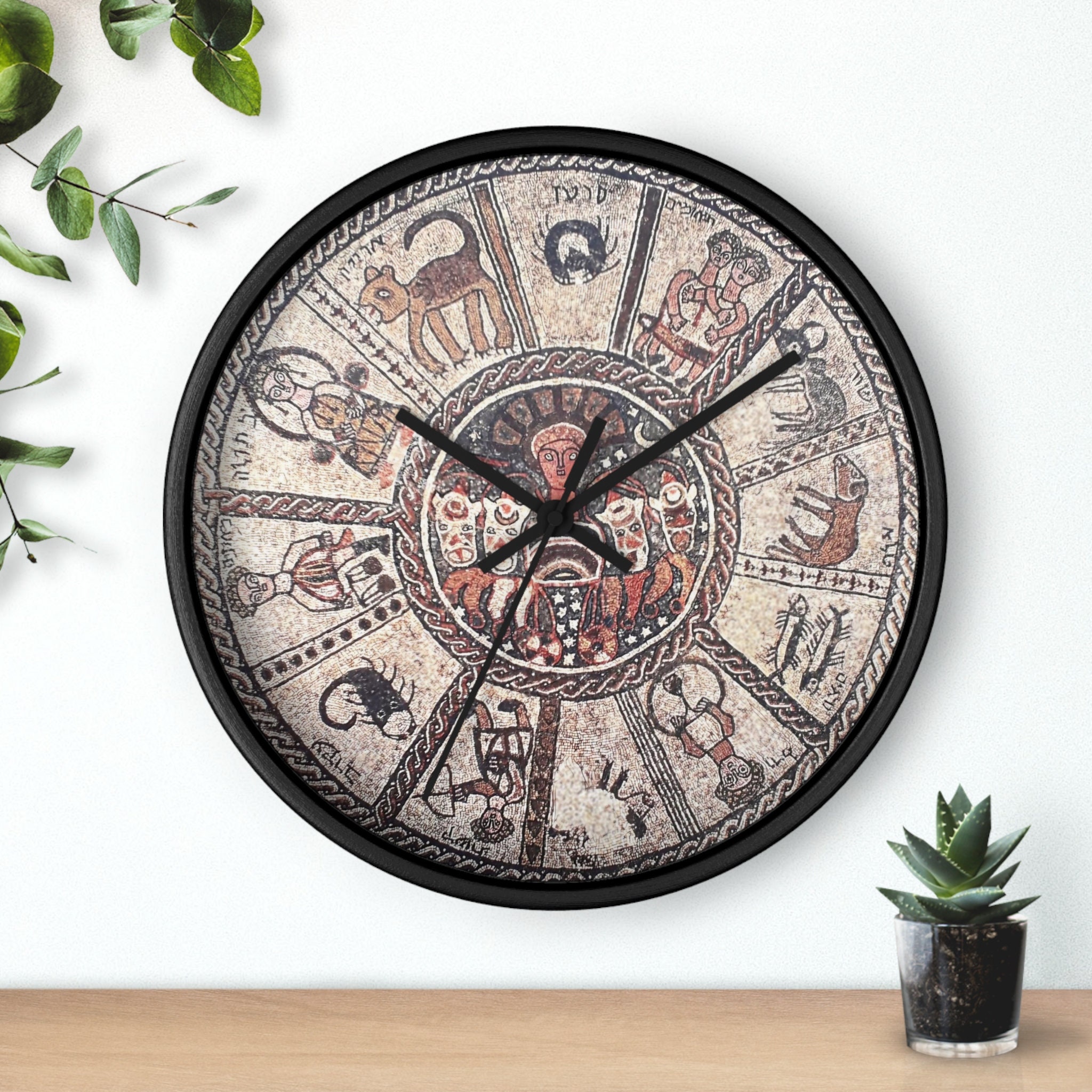 Unique Wall Clock Inspired by the Mosaics of Beit Alpha Synagogue