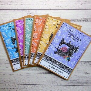 Friendship Sew Card, Sewing Card, Friendship Card, Sew Stitch Card, Gift for Sewer, Gift for Friend, Single or 6pk,  Printed Greeting Card