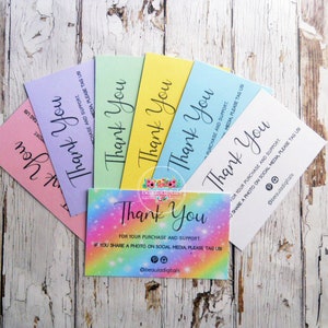 Personalised Thank you Cards - Social Media Cards - Thank you for your purchase - Tag Us Business Cards - Colored Business Card -50/100