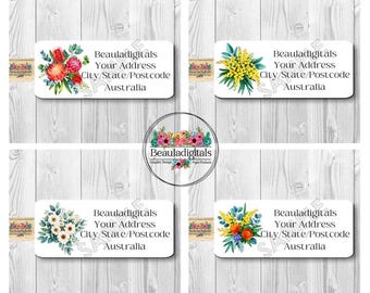 Personalized Native Australian Flowers Address Labels