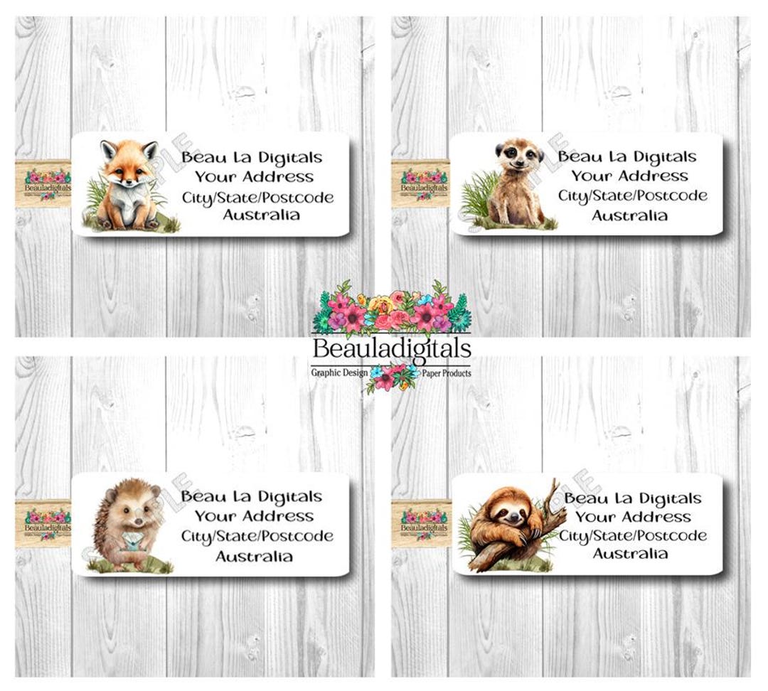 Personalised Address Labels, Custom Design Return Labels, Cute Furry ...