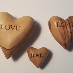 Wood Palm Heart, Olive Wood Heart, Wood Heart Carving, Wooden Pocket Heart, Small Heart Sculpture, Multi Grain Wood, Love Heart.