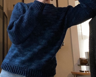 Night sky pullover sweater, Crochet Sweater, Beginner Crochet Pattern, Cute Crochet Sweater Pattern, Cozy Sweater Pattern, Autumn Sweater