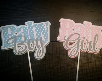 BABY CENTERPIECE STICKS - Baby Boy Centerpiece Sticks - Baby Girl Centerpiece Sticks - Baby Shower Decoration Sticks Set of 3