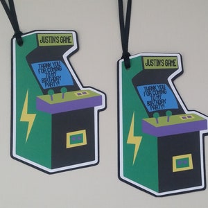 Gamer Party Favor Tags - Arcade Party Favor Tags - Gamer Birthday Party - Video Game Party Favor Tags - Arcade Birthday Party - Set of 12