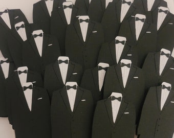 TUXEDO CUPCAKE TOPPERS - Wedding Cupcake Toppers Set of 12