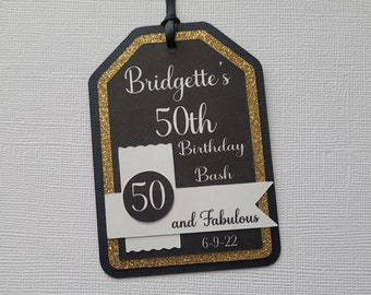 Birthday Party Favor Tags - 50th Birthday Party Favor Tags -  Party Favor Tags - Favor Tags - Set of 12