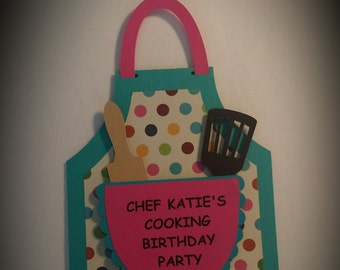 Cooking Party Invitations - Baking  Party Invitations - Birthday Party Invitations Set of 8