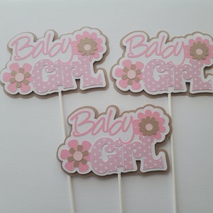 BABY GIRL Centerpiece Sticks - Baby Shower Centerpiece Sticks - Baby Shower Decoration Sticks - Baby Girl - Set of 3