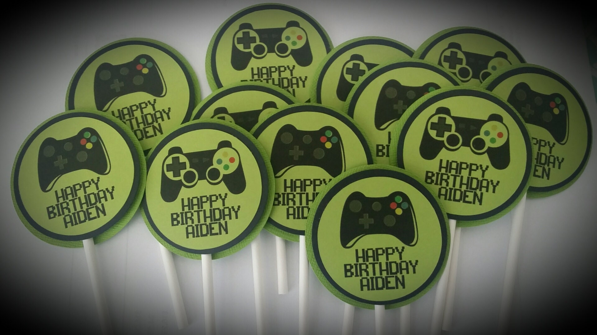 Gamer Birthday Party Cupcake Toppers Video Game Party Etsy