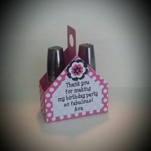 Nail Polish Tote - Spa Party Nail Polish Holder - Spa Party Favor - Nail Polish Party Favor - Nail Polish Favor - Set of 6