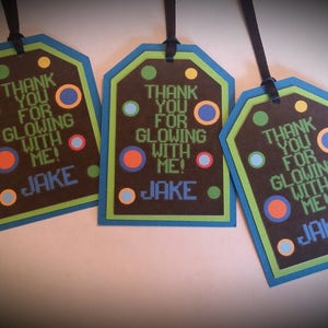 Glow Party Favor Tags - Glow Birthday Favor Tags - Glow Favor Tags - Glow Tags - Set of 12