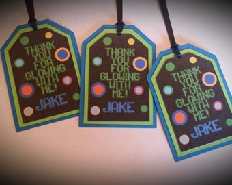 Glow Party Favor Tags - Glow Birthday Favor Tags - Glow Favor Tags - Glow Tags - Set of 12