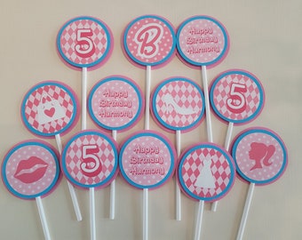 Birthday Party Cupcake Toppers - Party Cupcake Toppers - Birthday Party - Cupcake Toppers - Set of 12