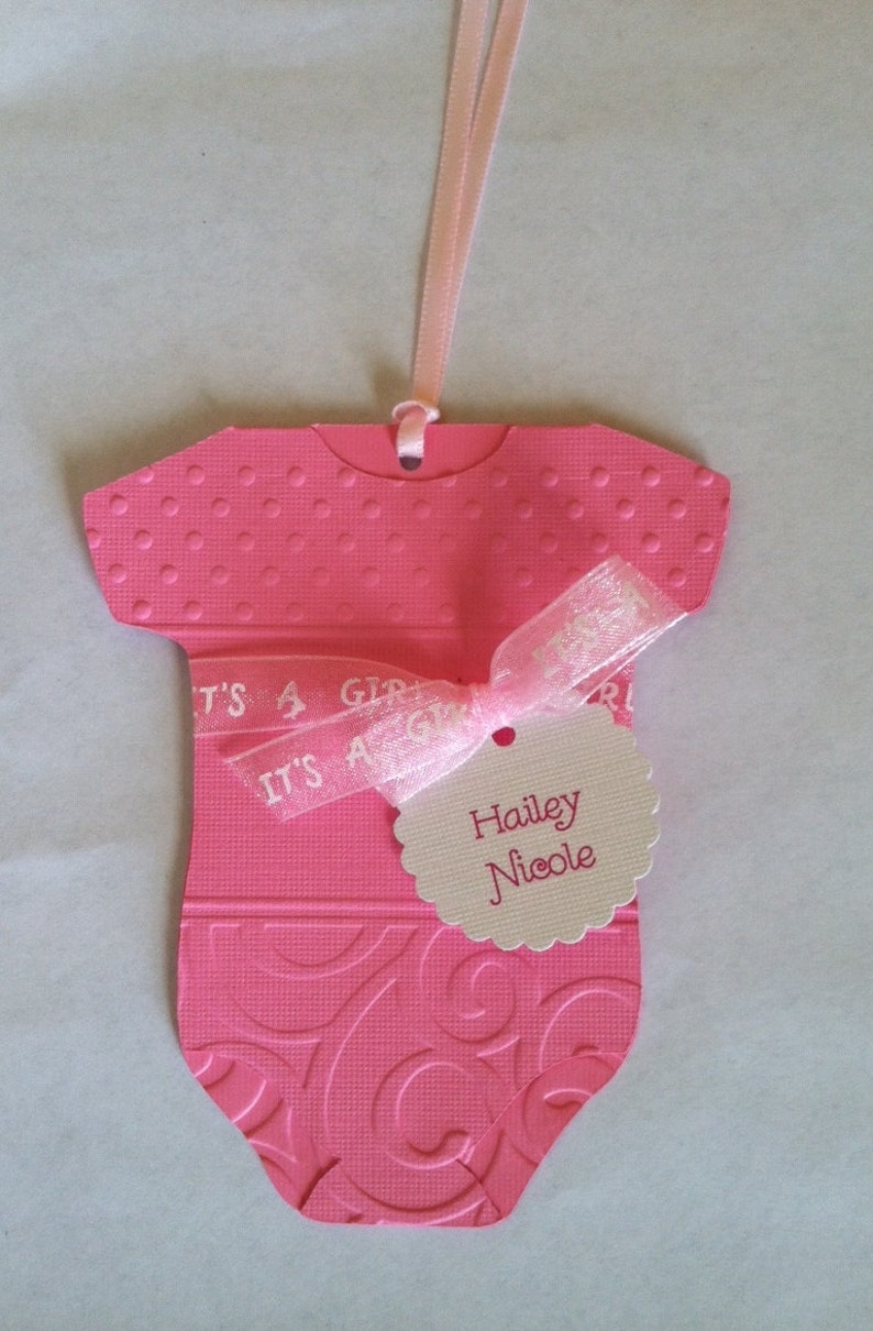 BABY SHOWER Favor Tags Baby Girl Favor Tags Set of 12 image 2