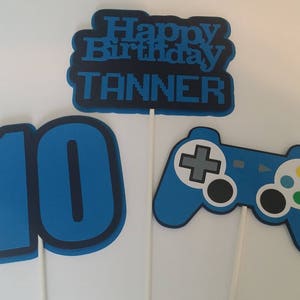 Gamer Birthday Party - Birthday Party Centerpiece Sticks - Video Game Party Centerpiece Sticks - Party Decoration Sticks Set of 3