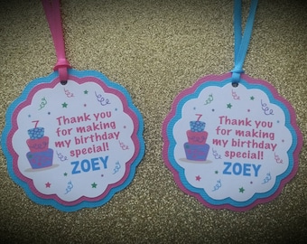 Birthday Party Favor Tags - Birthday Favor Tags - Birthday Party - Birthday Tags - Birthday - Set of 12