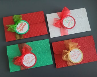 Set of 4 - CHRISTMAS Gift Card Holders - Christmas Gift - Christmas