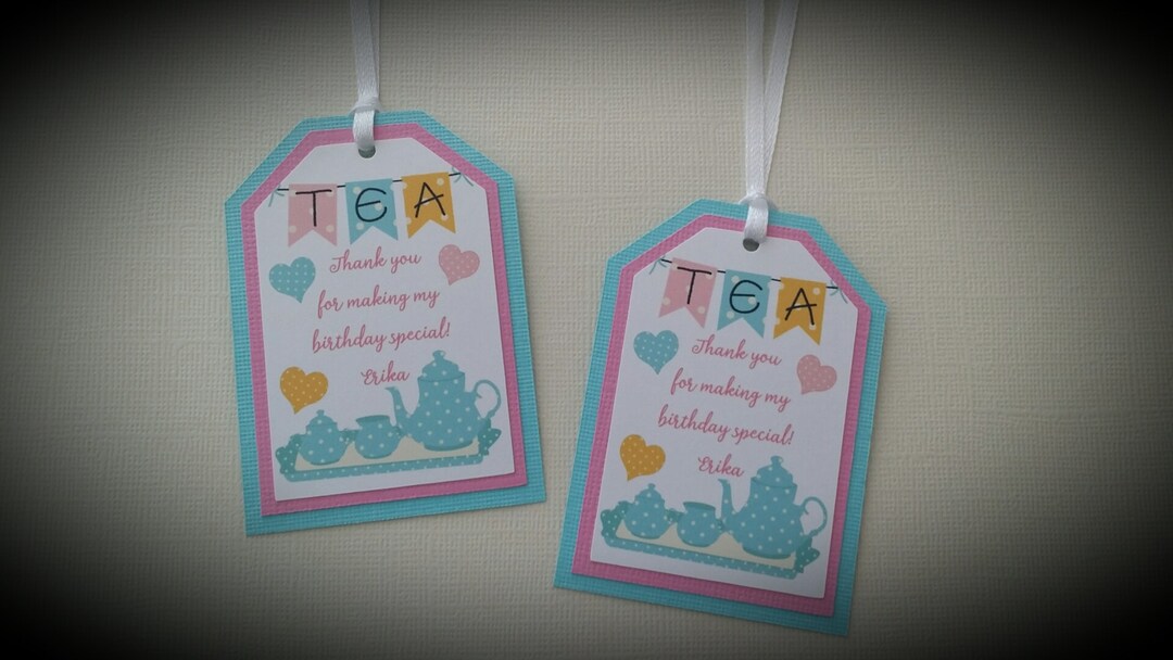 Tea Party Favor Tags Tea Party Birthday Tea Party Birthday Favor Tags