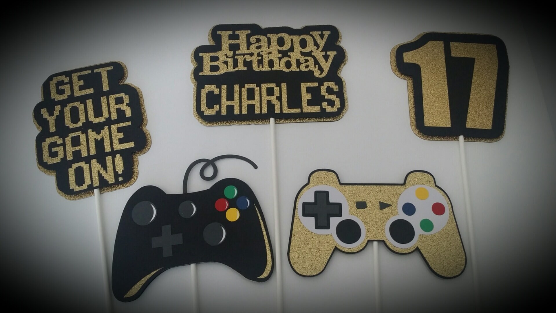 Game Zone Pixel Video Game Party Centerpiece Sticks - Set Of 15 Table Toppers For Birthday Decor - View #6