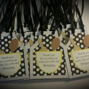 Cooking Party Favor Tags - Baking Party Favor Tags - Birthday Party Favor Tags - Set of 12