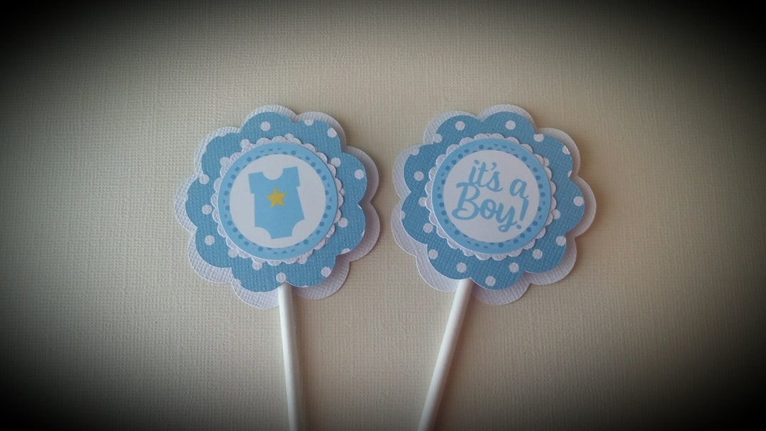 BABY BOY Cupcake Toppers It's a Boy Cupcake Toppers Baby Shower Cupcake