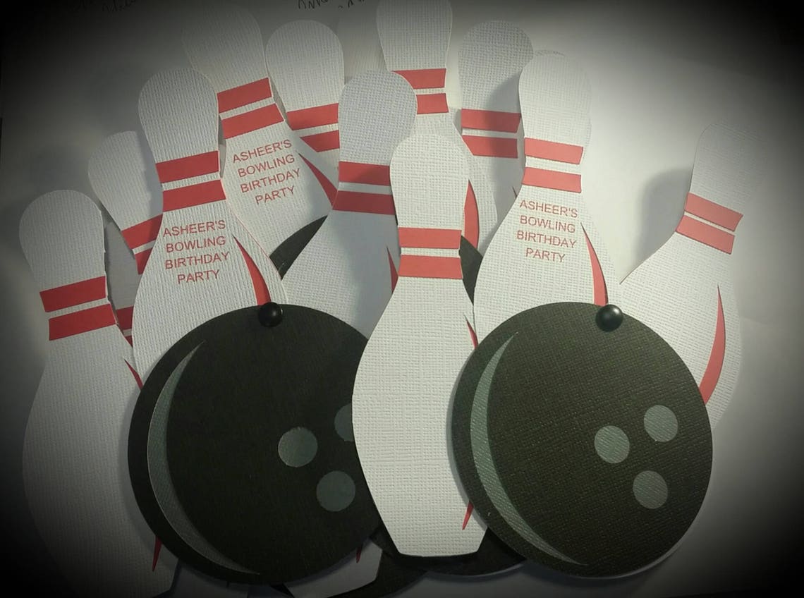 Bowling Birthday Party Invitations Bowling Party Invitations Etsy