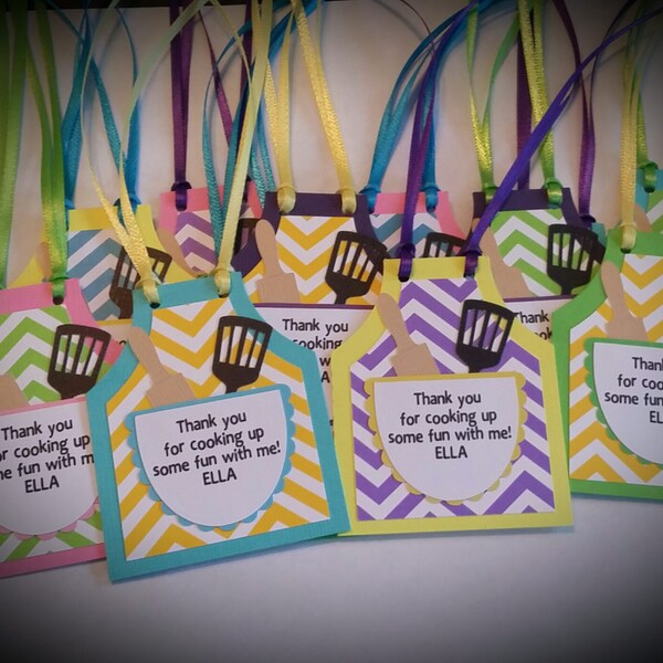 Cooking Party Favor Tags - Baking Party Favor Tags - Birthday Party Favor Tags Set of 12