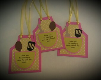 Cooking Party Favor Tags - Baking Party Favor Tags - Birthday Party Favor Tags Set of 12