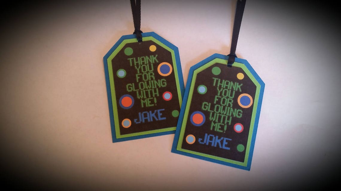 Glow Party Favor Tags Glow Birthday Favor Tags Glow Favor Etsy