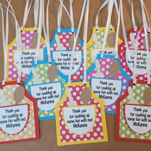 Cooking Party Favor Tags - Baking Party Favor Tags - Birthday Party Favor Tags - Set of 12