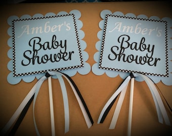 BABY CENTERPIECE STICKS - Baby Boy Centerpiece Sticks - Baby Shower Decoration Sticks Set of 3