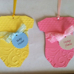 BABY SHOWER Favor Tags Baby Girl Favor Tags Set of 12 image 1