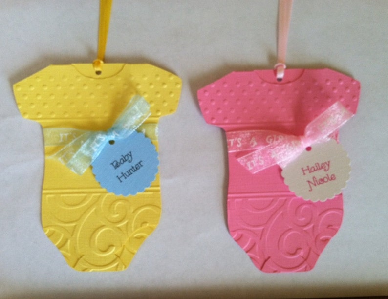 BABY SHOWER Favor Tags Baby Girl Favor Tags Set of 12 image 1