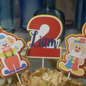 Clown Birthday Party Centerpiece Sticks - Circus Birthday Party Decoration Sticks - Clown Party - Circus Party - Clown - Circus - Set of 3