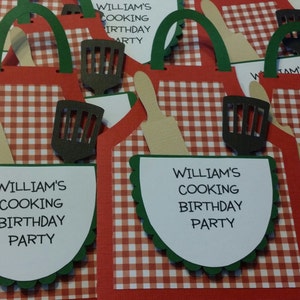 Cooking Party Invitations Baking Party Invitations Birthday Party Invitations Set of 8 image 2