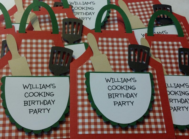 Cooking Party Invitations Baking Party Invitations Birthday Party Invitations Set of 8 image 2