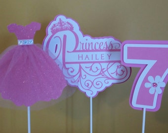 Princess Party Centerpiece Sticks - Birthday  Party Centerpiece Sticks - Party Decoration Sticks Set of 3