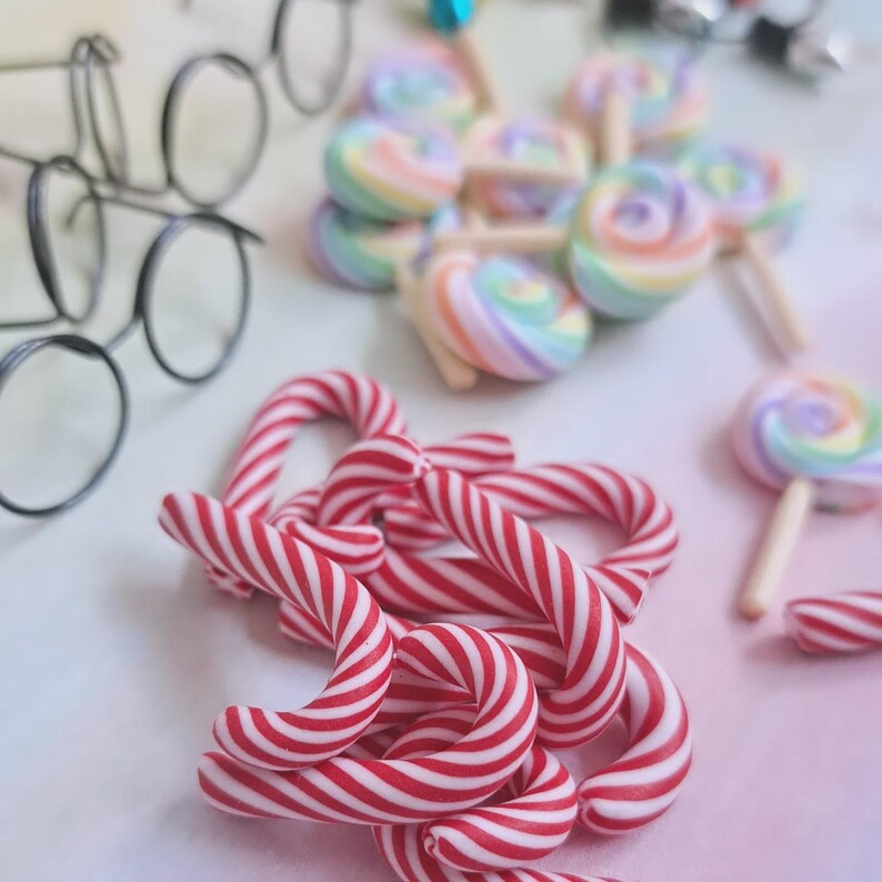 Wichtelzubehör Zuckerstange Lichterkette Mini-Lolli & Brille – niedliche Accessoires für Wichteltür oder Puppenhaus image 3