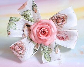 Haarschleife Haarklammer Röschen Rose